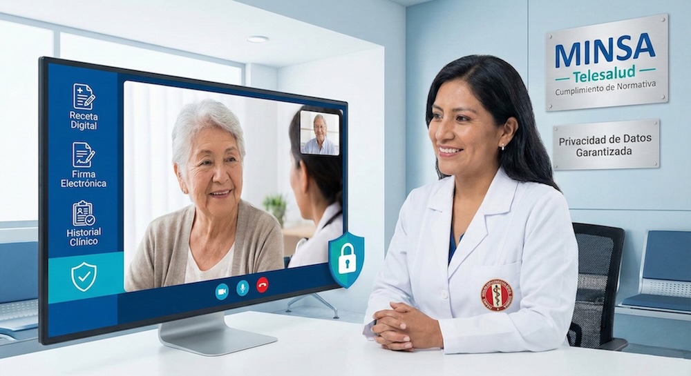 Telemedicina en Perú - plataforma de videoconsulta con receta digital y cumplimiento MINSA