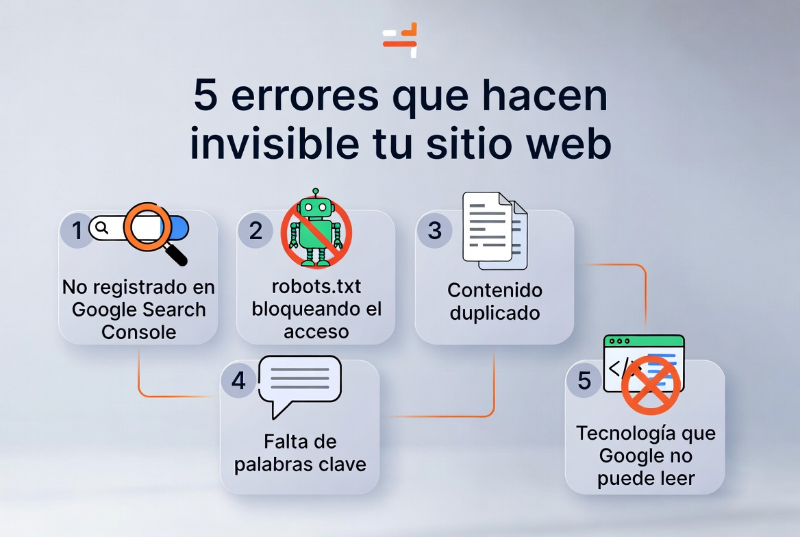 Errores de indexación Google - por qué mi web no aparece en Google y cómo solucionarlo