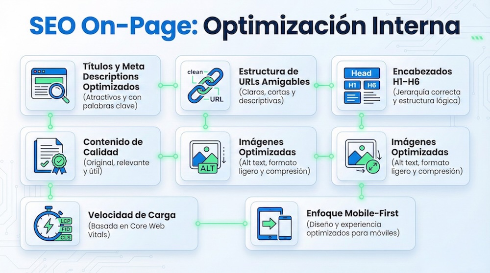 SEO On-Page optimización interna - Técnicas de optimización de sitios web